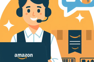 Amazon customer service icon, happy customer with a package 